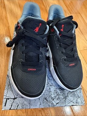 Jordan Kids Black Sneakers with Red Accents